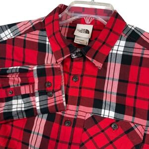 The North Face Mens Medium Plaid Flannel Button Up Long Sleeve Shirt
